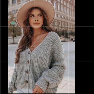 Button Down Grey Cardi